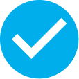 Blue checkmark icon on black background