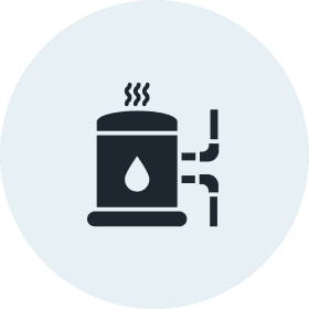 Heating system symbol with droplet