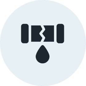 Leak detection symbol on light background