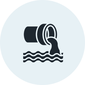 Pipe discharging water symbol